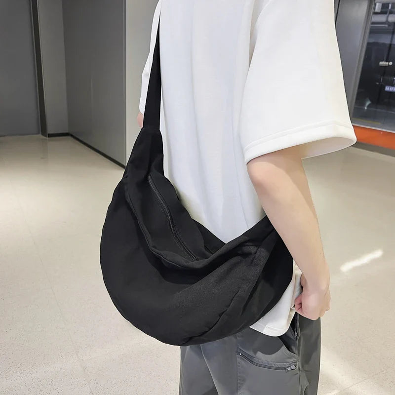 eybag Solid Color Canvas Female Crossbody Bags For Women Large Capacity Shopping Messenger Bag Student Shoulder Bag Unisex School Bag