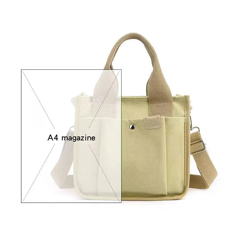 eybag Quality Fashion Multilayer Pocket Women Canvas Tote Bag for Women Designer Simple Lady Handbag Diagonal Bags