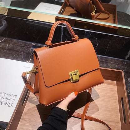 eybag - Retro Handbags For Women Flap Shape Pure Color Shoulder Crossbody Bags With Golden Hasp 2023 Designer Luxury Messenger Bag