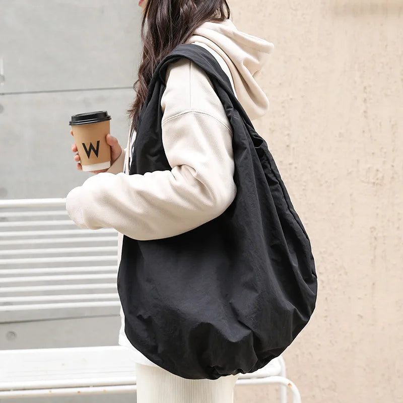 eybag Large Tote Bags for Women Casual Ruched Women Shoulder Bag Canvas Hobos 2024 Designer Handbags Big Cloud Shopper Purses Clutch