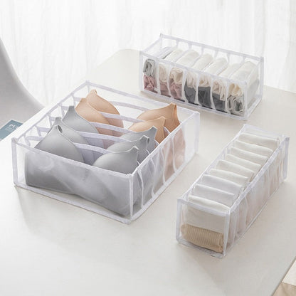 eybag 3PCs/set Underwear Drawer Organizer Storage Box Foldable Closet Organizers Drawer Divider Storage Boxes for Underpants Socks Bra