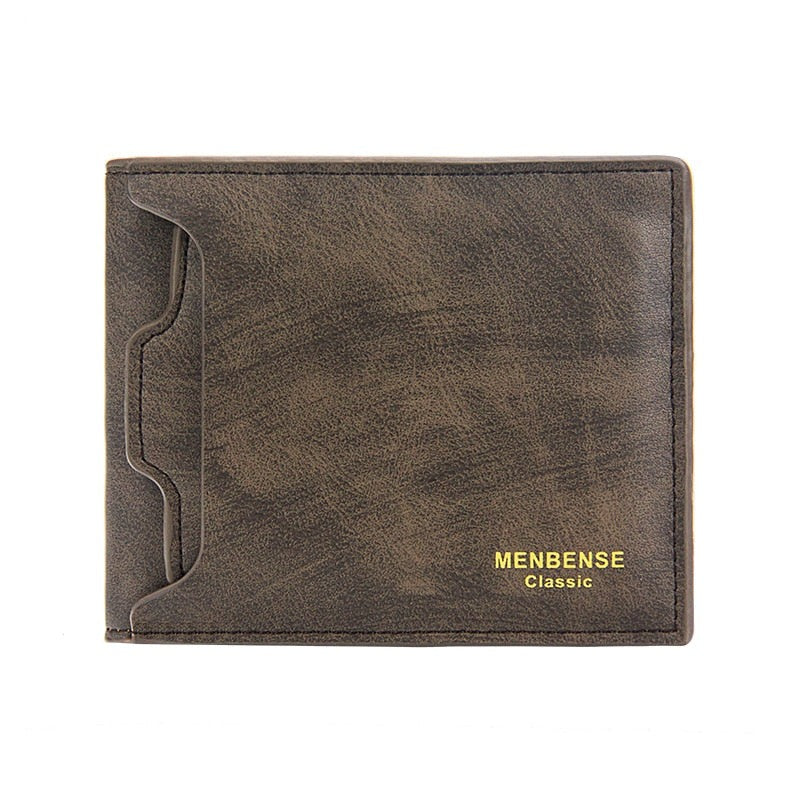 eybag Classic Men's Wallets Vintage Genuine PU Leather Wallet RFID Anti Theft Short Fold Business Card Holder Purse Wallet Man