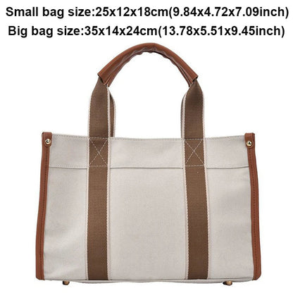 eybag 2Sizes Big/Small Capacity Canvas Bags Women Handbags Black/Brown Patchwork Design Large Tote Simple Style Female Crossbody Bags