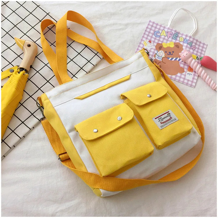 eybag Large Capacity Canvas Bag Student Shoulder Bag For Women Girl Cool Laptop Backpack Fashion Book Bags Lady Nylon Handbags