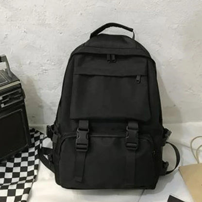 eybag Simple Backpacks Large Capacity Travel Bag Solid Harajuku Student Schoolbag Backpack Women Man Bag Unisex High Street