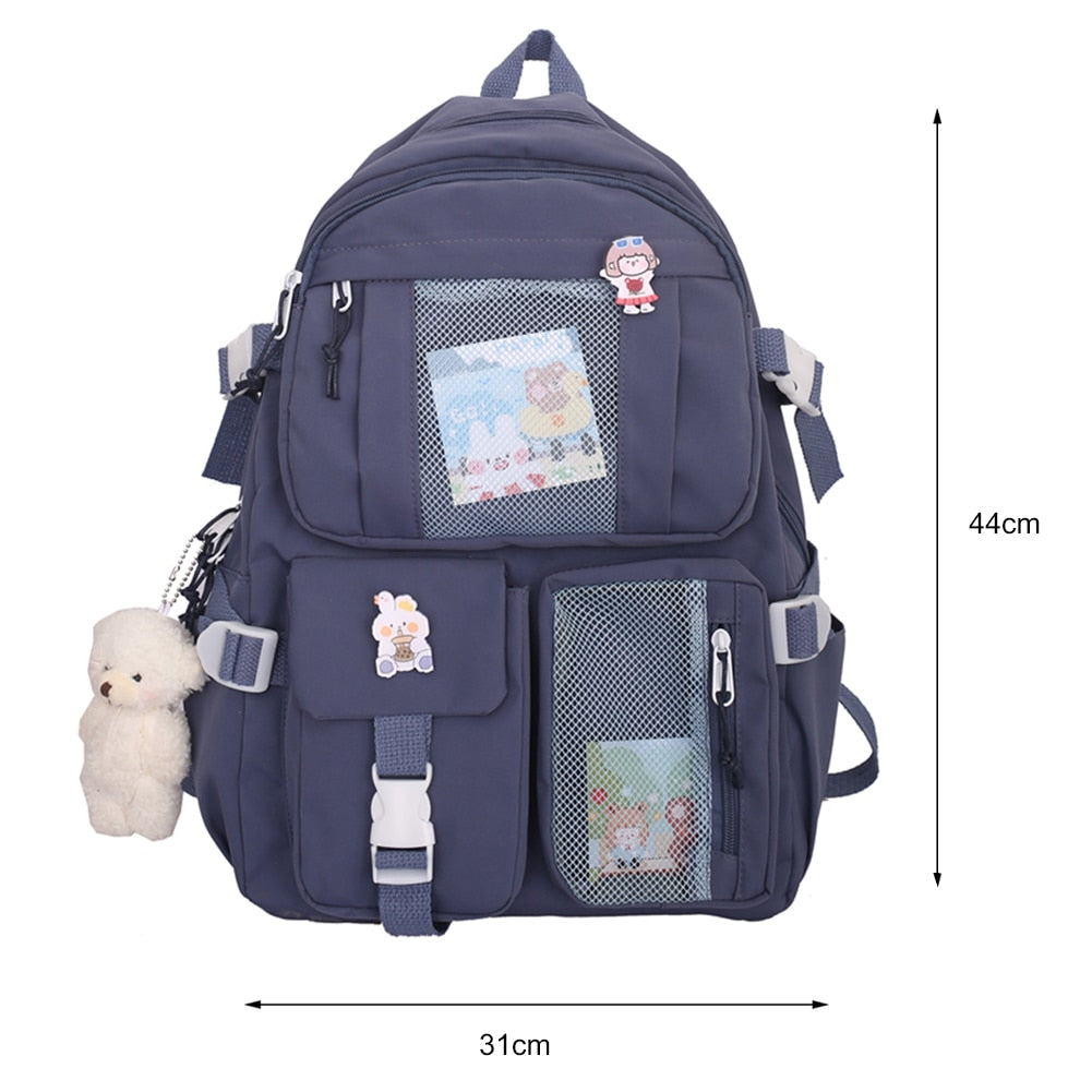 eybag Japanese Girls Aesthetic Backpack Cute School Bags For Student Teens Girls Pockets Kawaii Women Laptop Backpack Harajuku Mochila