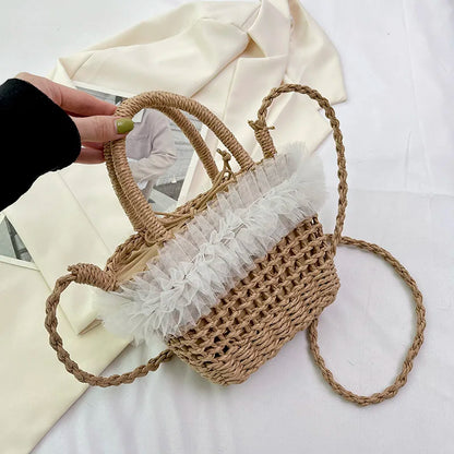 eybag Vintage Woven Straw Tote Shoulder Crossbody Bags Women Handbags and Purses New Design Ladies Messenger Bags High Quality