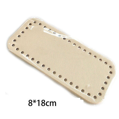 eybag 8x18cm Oval Long Bottom for Knitted Bag PU leather Bag Accessories Handmade Bottom With  holes DIY Crochet Bag Bottom