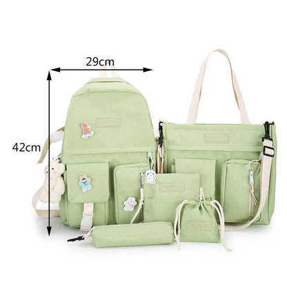 eybag Canvas Girls School Bag Cute Backpack for Women Student Teens Aesthetic Backpacks Waterproof Large Capacity Kawaii Backpack Bags