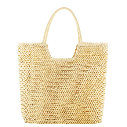 Lkblock Fashion Rattan Women Shoulder Bags Straw Woven Female Handbags Large Capacity Summer Beach Straw Bags Casual Totes Purses 2022