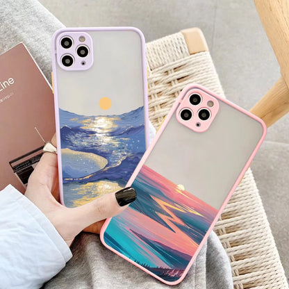 eybag Watercolor Phone Case For IPhone 14 13 12 11 15 Pro Max Mini X XS XR Max 7 8 Plus SE2 Cases Ocean Waves Shockproof Covers