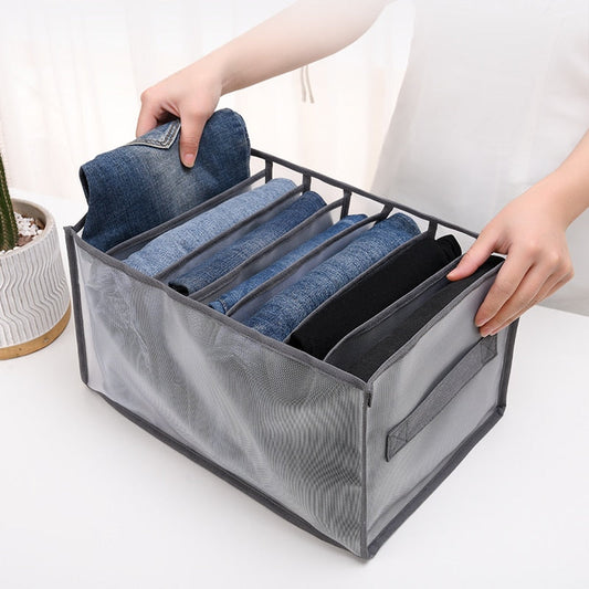 eybag 7 Grid Jeans Storage Boxes Closet Organizer Wardrobe Dividers Drawer Organizers  Foldable Underwear Storage Box