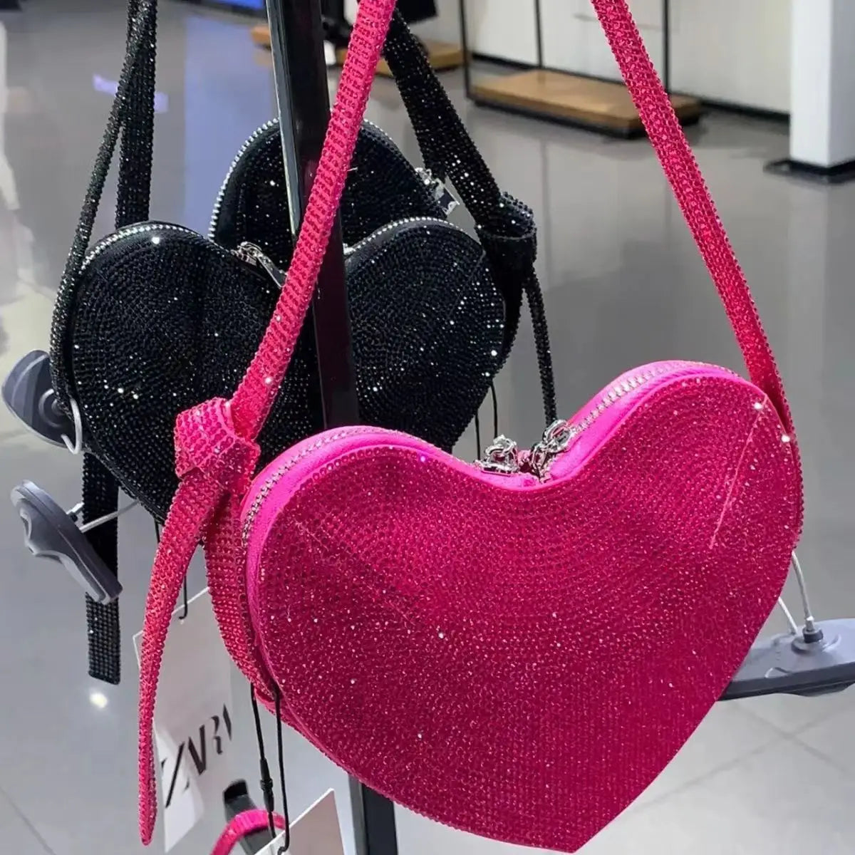 eybag PU Leather Women Heart-shaped Crossbody Bag Luxury Designer drill Shoulder Bags for Ladies Female Evening Clutch Purse Handbags