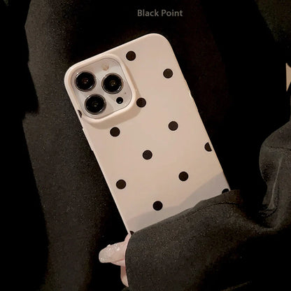 eybag Fashion Dots Pattern Phone Case for IPhone 15 14 13 12 11 Pro Max Mini XS X XR 8 7 Plus SE Soft Shockproof Full Coverage