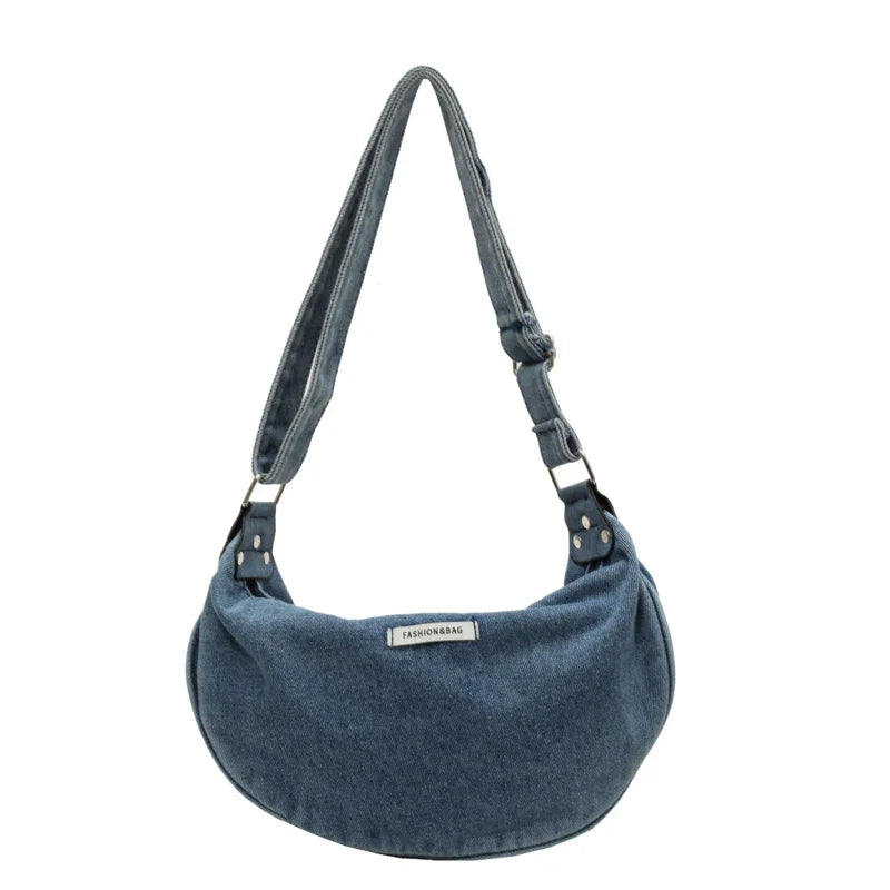 eybag Women Denim Shoulder Bag Large Capacity Strap Adjustable Crossbody Bag Vintage Messenger Hobo Bags Casual Handbags 2024 New