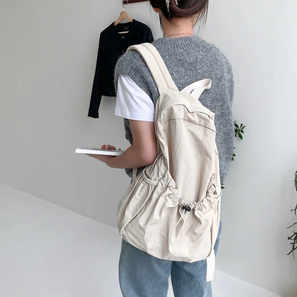 eybag Kpop Drawsting Backpacks for Women Casual Soft Nylon Lady Backpack Light Students Bag Large Capacity Travel Sac Daypack bagpack