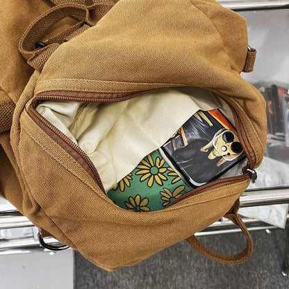 eybag Casual Canvas women Backpack big capacity School Bag College Student Travel Ladies hand bag Vintage Female Shoulder Bag bagpack