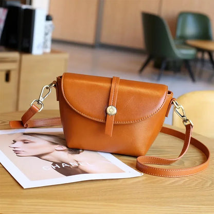 eybag Fashion Genuine Leather Women Crossbody Bag Small Shoulder Handbag Female Mobile Phone Purse Bags Solid Messenger Bag for Women