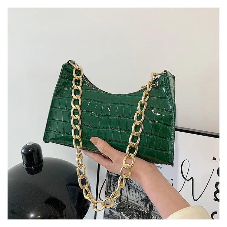 eybag Luxurious Gold Hobo Bag For Women Leather Hobos Retro Chain Crossbody Bag Small Phone Bag Design Clutch Bag Female Bolsa