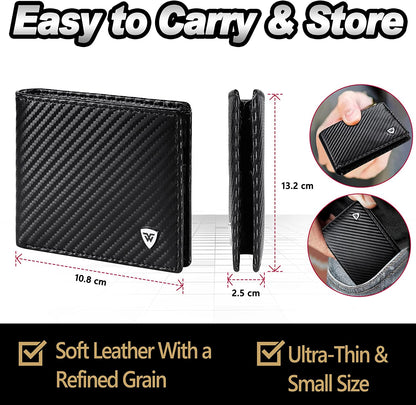 eybag New Business Wallet, RFID Blocking Multi Card Slots With Zipper Coin Clip Men's Wallet Fashion Coin Purse