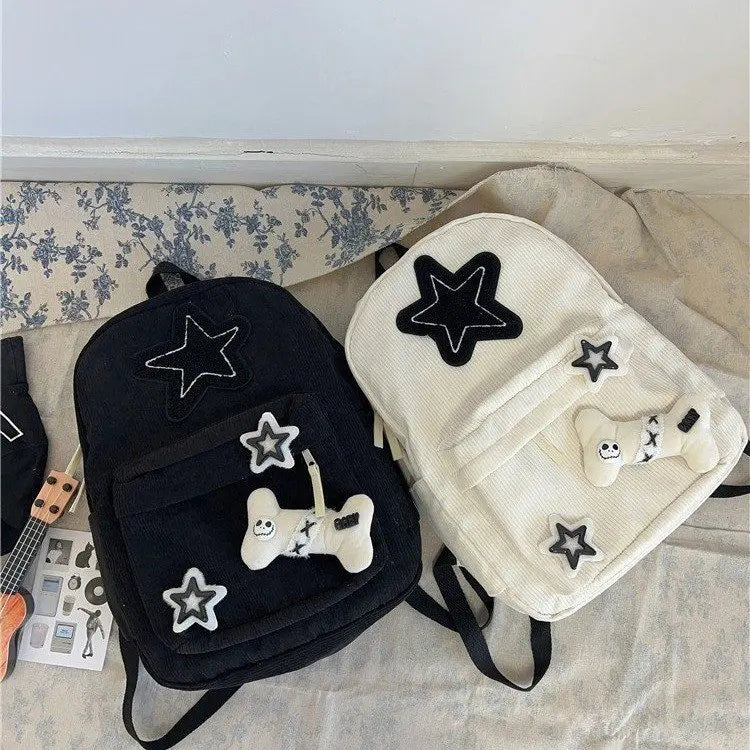 eybag Kawaii Backpack Women Stars Print Soft Corduroy Backpacks School Bags For College Students Cute Bag Mochilas Para Mujer Backpack