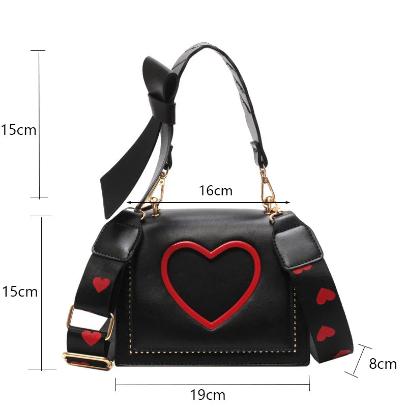 eybag Shoulder Bags Heart Handbags Fashion Designer Luxury Crossbody Bag for Women High Quality Casual Flap Female Cute Messenger Bags