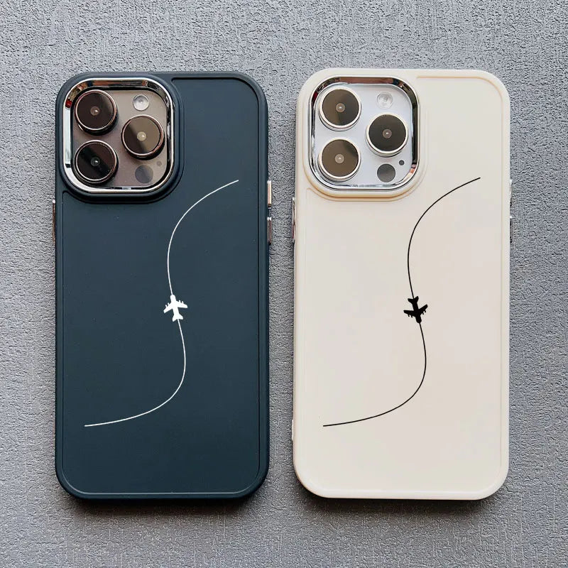 eybag Aircraft Airplane Heart Couple Phone Case For Apple iPhone 15 13 12 11 Pro Max XR X XS 7 8 Plus 14 Pro Max Plus Silicone Cover