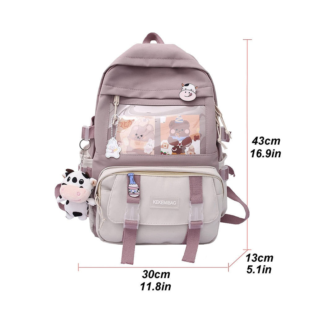 eybag Japanese Girls Aesthetic Backpack Cute School Bags For Student Teens Girls Pockets Kawaii Women Laptop Backpack Harajuku Mochila