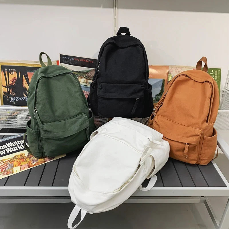 eybag New Korean Large Capacity Canvas Backpacks Women Kawaii Students Preppy Bag for Teenage Girls Boy School Travel Backpack Bookbag