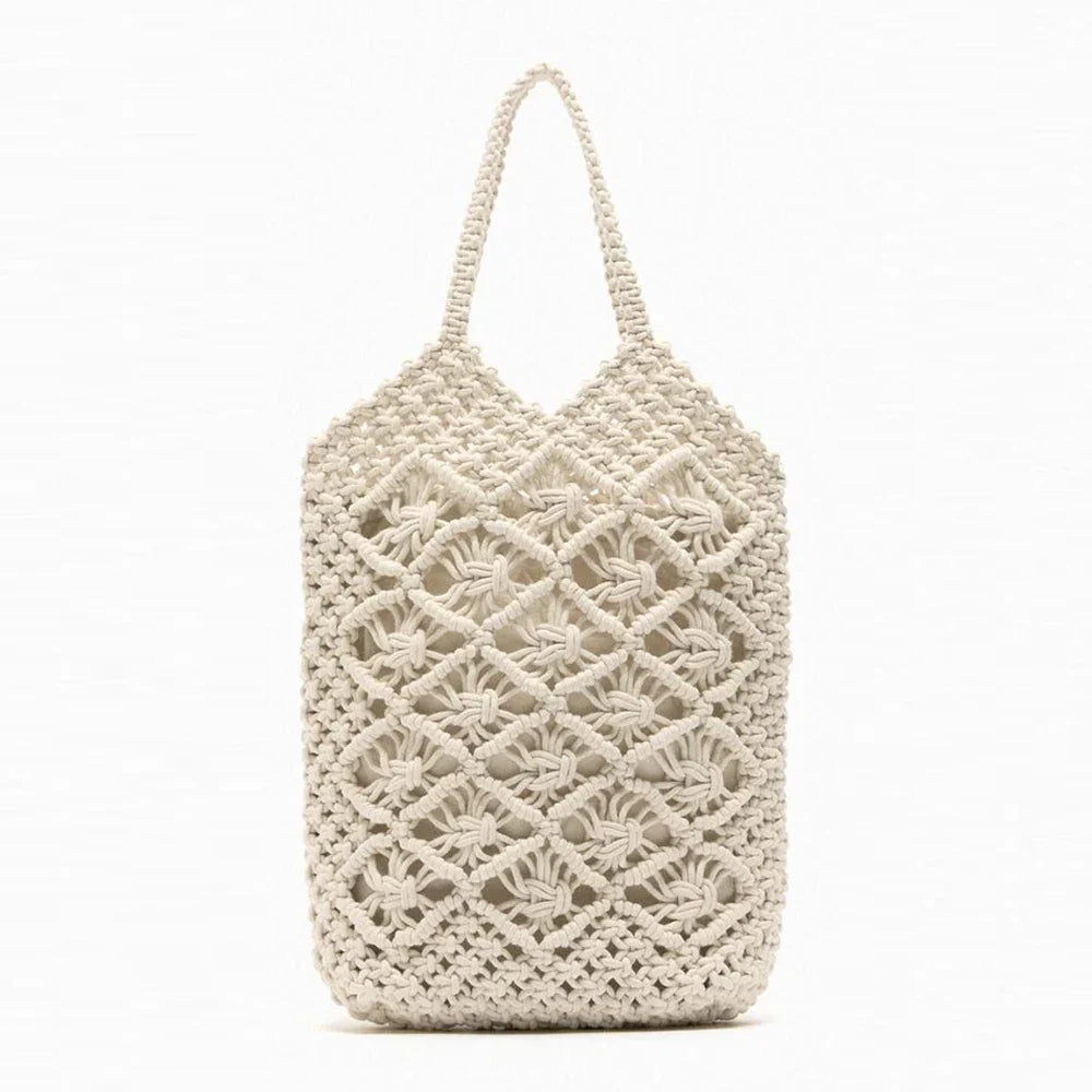 eybag Fashion Rope Crochet Shoulder Bag Luxury Designer Knitting Handbags Hollow Tote Hobos Bohemian Large Shopper Purses Beach Bags