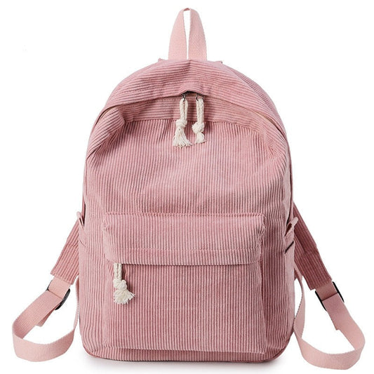 eybag Schoolbag Women's Harajuku High School Student Pure Color Corduroy College Wind Backpack Women's Backpack