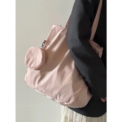 eybag Sweet Tote Bags for Student Girl Fashion Mint Green Pink Color Messenger Bag High Capacity Stationery Notebook Storage Bag