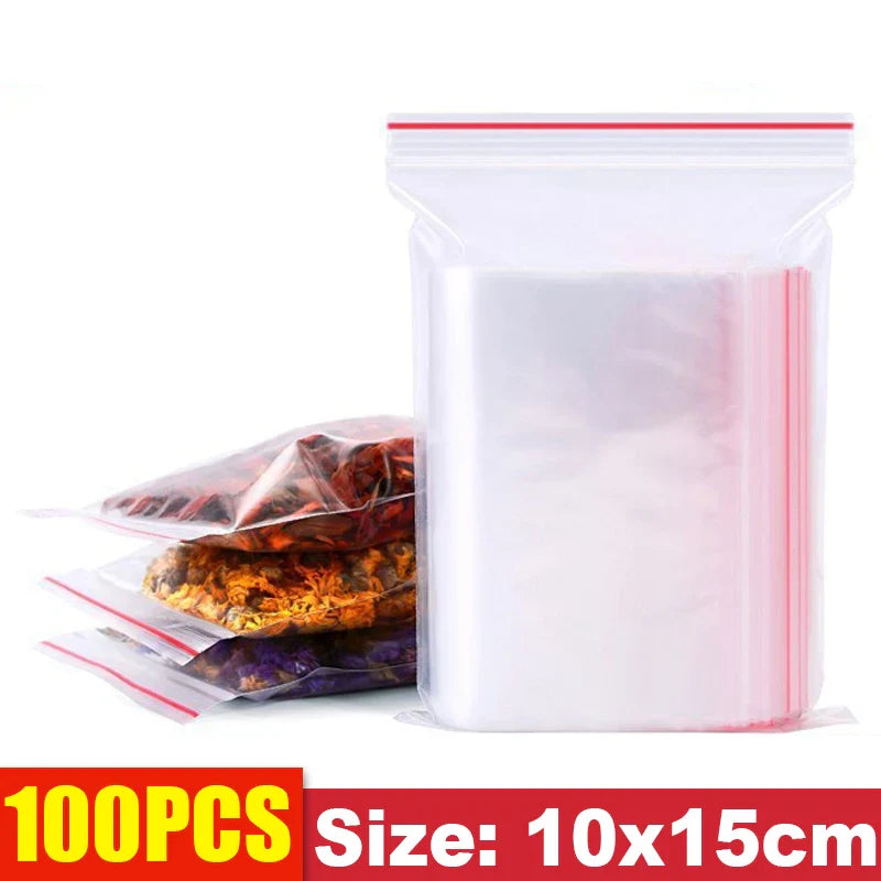 eybag Thicken Zipper Sealed Bags Clear Plastic Storage Bag for Small Jewelry Food Packing Reclosable Zippers Sealing Pouch