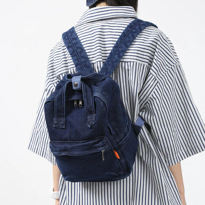 eybag Denim Women Backpack Small Casual School Bag for Teenage Girls Female Shoulder Bag Designer Backpack Cowboy tote blue mochila