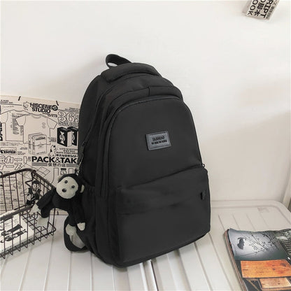 eybag Women's Backpack Solid Color Female Multi-pocket Casual Man Travel Bag High Quality Schoolbag for Teenage Girl Book Knapsack