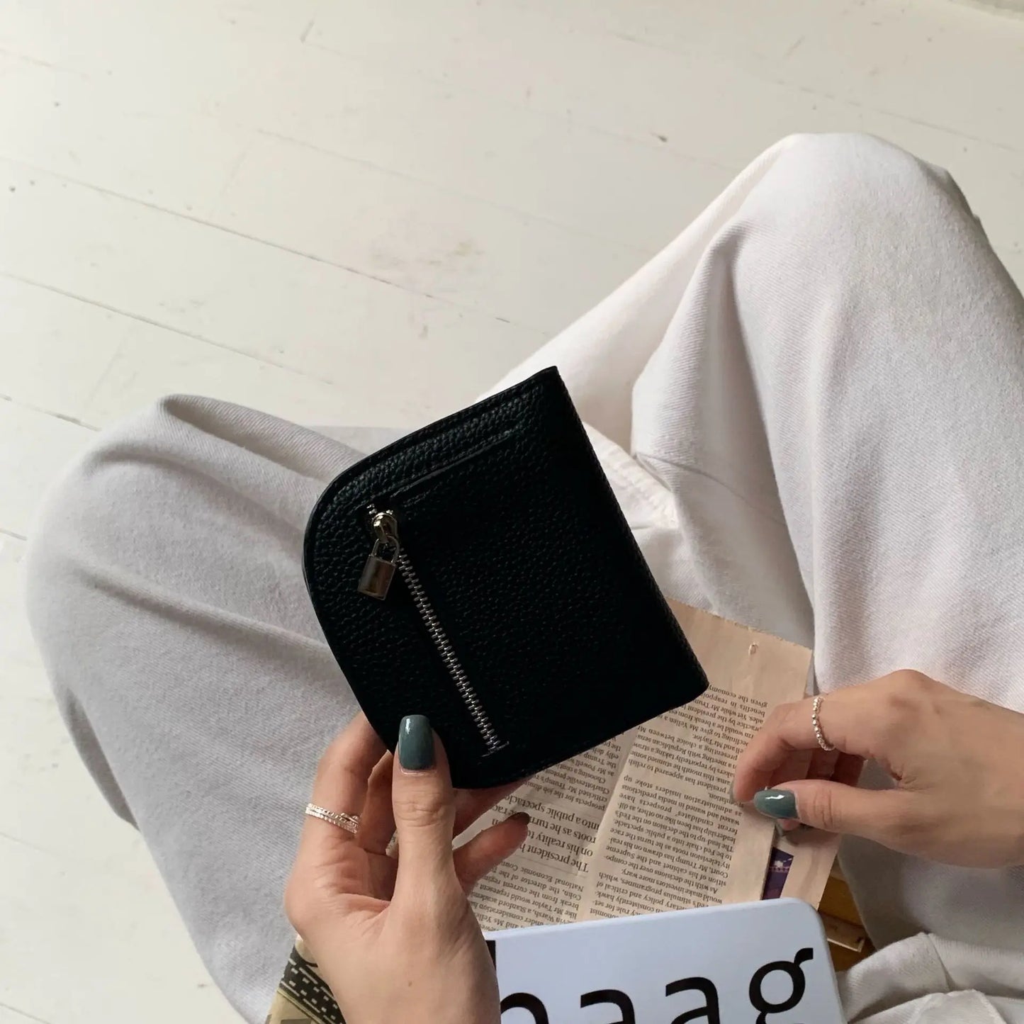 eybag Pattern Short Wallet Women Casual Soft Card Holder Small Folding Coins Purse and Handbags Zipper Card Wallet Men Clutch