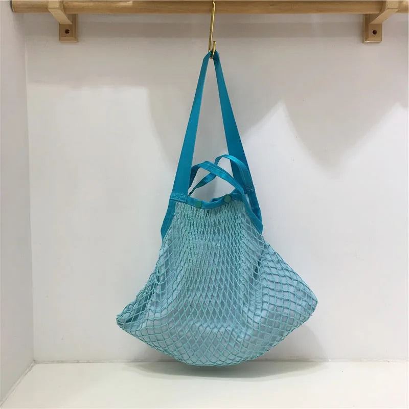 eybag Fashion Design Stitching Design Woven Net Bag for Women Handbag  Large Capacity Casual Ladies Shoulder Bag Big Totes