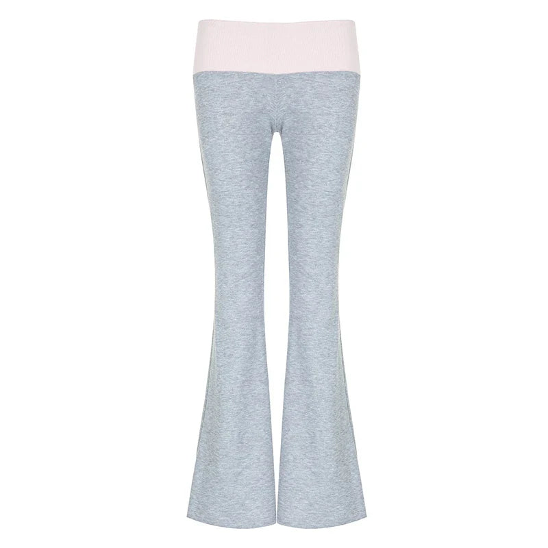 eybag Korean Coquette Low Waisted Slim Autumn Sweatpants Casual Basic Flare Trousers Cutecore Skinny Boot Cut Pants Outfits