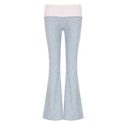 eybag Korean Coquette Low Waisted Slim Autumn Sweatpants Casual Basic Flare Trousers Cutecore Skinny Boot Cut Pants Outfits