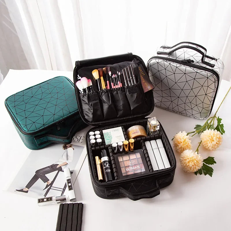 eybag Cosmetic Case Waterproof Partition Make Up Bag Large Capacity PU Portable Storage Box Wholesale Necessarie Feminina