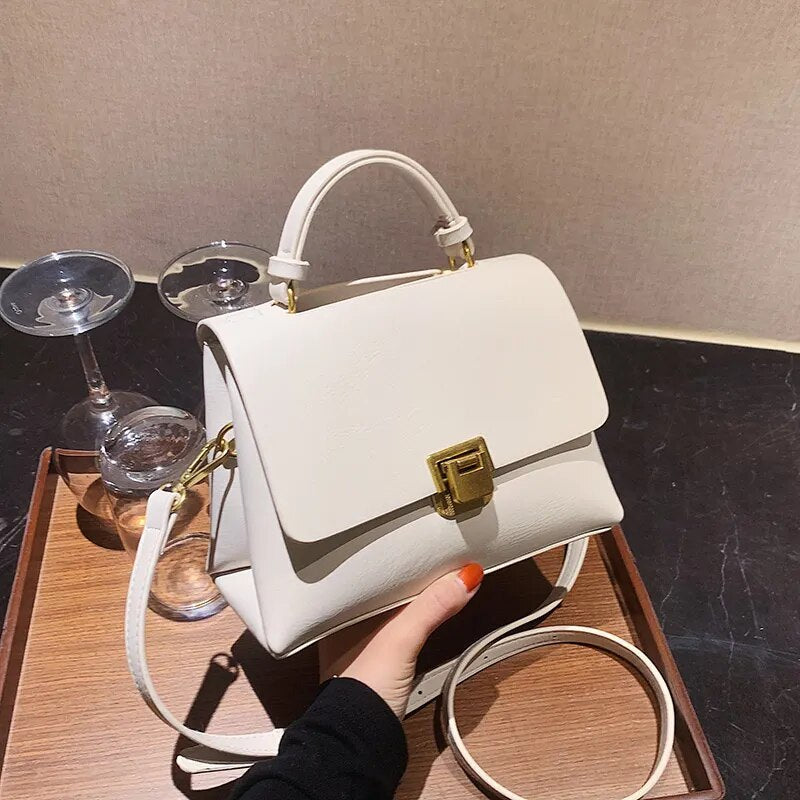 eybag - Retro Handbags For Women Flap Shape Pure Color Shoulder Crossbody Bags With Golden Hasp 2023 Designer Luxury Messenger Bag