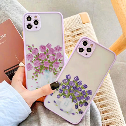 eybag Retro Oil Painting Flower Phone Case For iPhone 11 12 Pro Max 15 Pro Max 13 12 Mini X XR XS SE 2020 8 7 Plus 14 Plus Covers