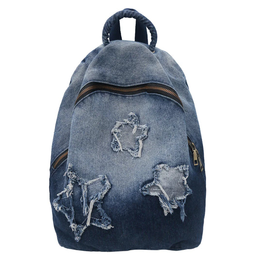 eybag Fashion Denim Backpacks Stars Pattern School Bags For Teenage Girls 2024 New Book Bags Women Satchels Small Leisure Travel Bags