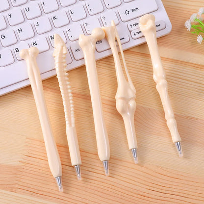 eybag 5Pcs/Set Funny Lifelike Bone Shape Ballpoint Pen School Office Writing Supplies Gift Stationery