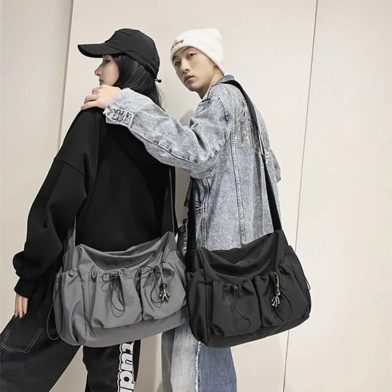 eybag Japanese Literary Casual Youth Shoulder Bag Solid Unisex Crossbody Bag Large Capacity Messenger Bag Campus Student Schoolbag