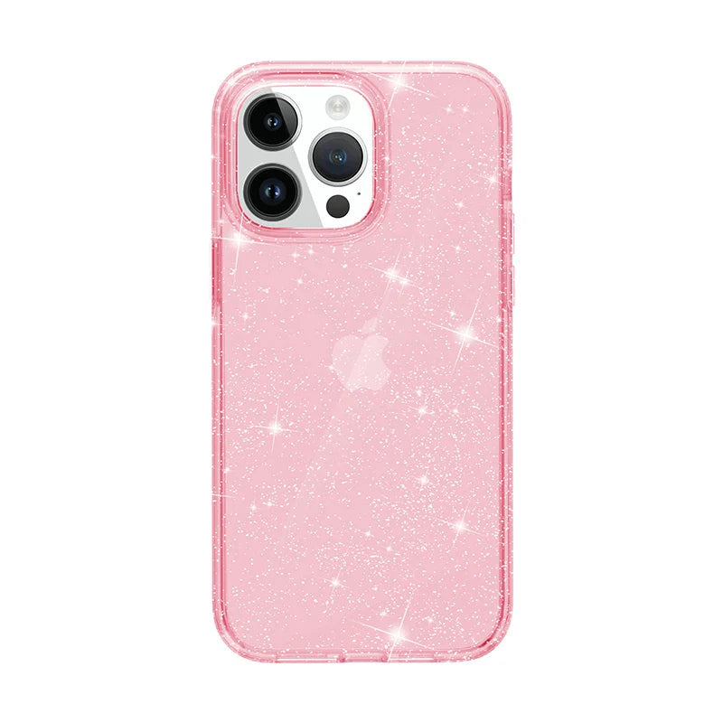 eybag New Bling Sparkle Soft Clear TPU Phone Case For iPhone 15 14 13 12 11 Pro Max Plus X XS Max XR Girls Pink Slim Thin Bumper Cover