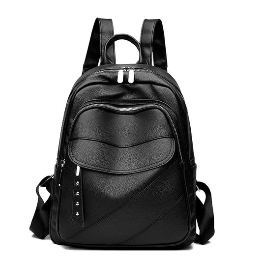 eybag Women's Shoulders Backpack Soft Lightweight PU Leather Travel Backpack Korean Fashion Versatile Students Schoolbag Mini Backpack