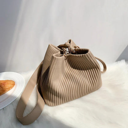 Pleated Bucket Bag