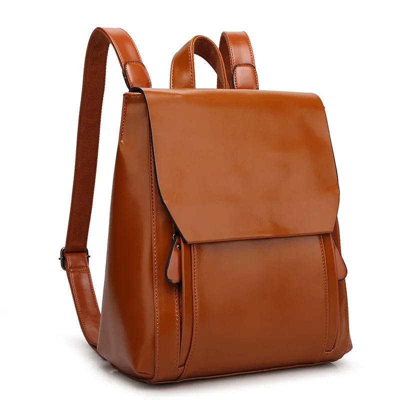 eybag Fashion Women Backpacks PU Leather Travel Bags Vintage Solid Female Travel Backpack for Women