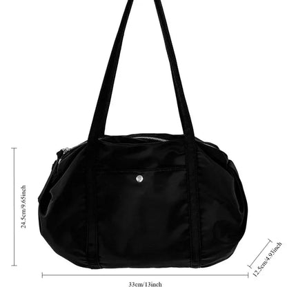 eybag Nylon Women Barrel Shaped Handle Bag Student Commuter Daily Korean Style Shoulder Bag Summer Upscale Sweatproof Underarm Bag